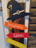 Witch Direction l 4ft Porch Leaner l 3D l Autumn l Witches Broom l Halloween l Witches Broom