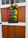 Black History Stripes Welcome Board l 3D l Black History Front Door Decor l Black History Month l Juneteenth