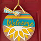 Welcome Sunflowers l Circular Door Hanger l Sunflowers l Summer Door Hanger