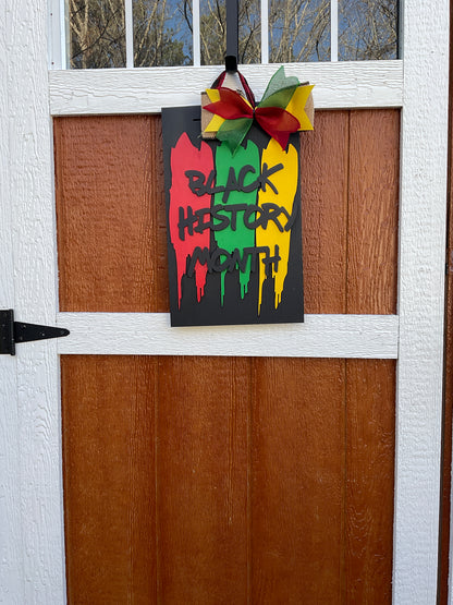 Black History Stripes Welcome Board l 3D l Black History Front Door Decor l Black History Month l Juneteenth