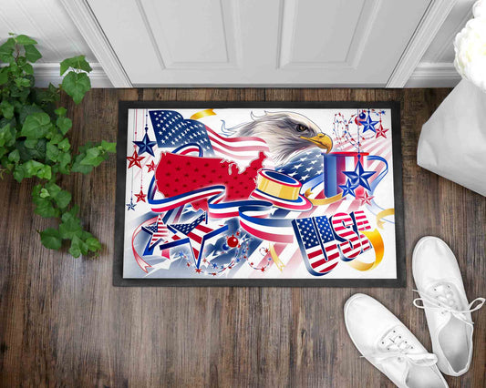 Independence Eagle Front Door Mat I Independence Day Welcome Mat I July 4th Front Door Mat I Summer Entry Mat I Front Door Mat I Outdoor Decor l July 4th l Independence Day