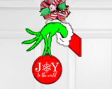 Grinch Christmas Ornament Door Hanger | Front Door Decor | Entry Way Wall Decor | Welcome Sign I Porch Leaner I Holiday Season