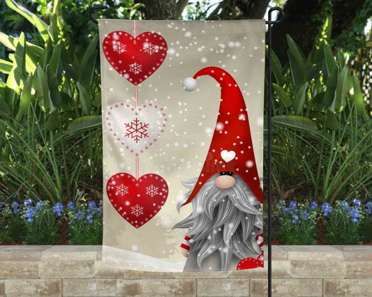 Peek-a-Boo Gnome Valentines Day Garden Flag l Yard Decor l  Hearts l Valentines Decor l Valentines l Valentine Yard Decor l Gnome