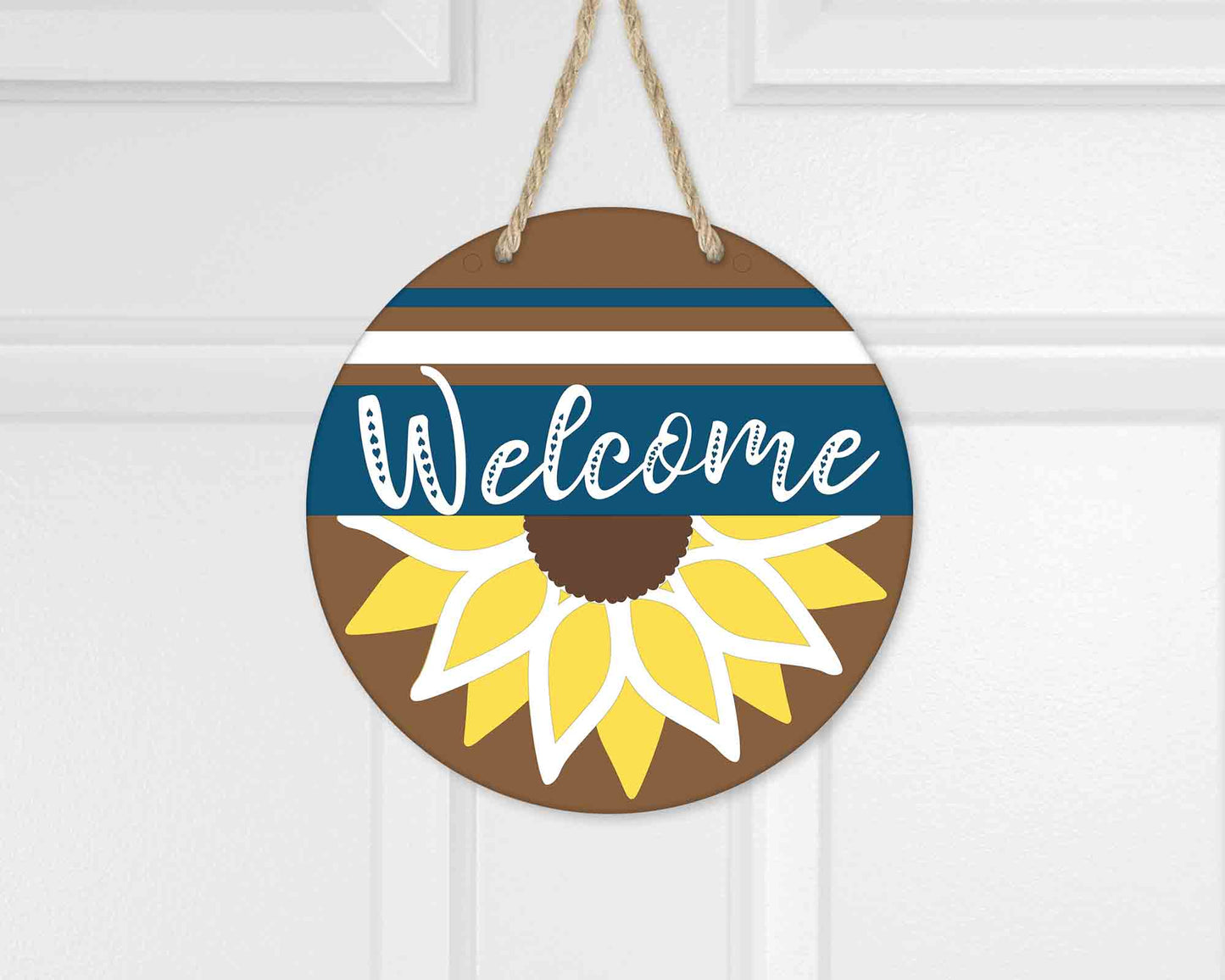 Welcome Sunflowers l Circular Door Hanger l Sunflowers l Summer Door Hanger