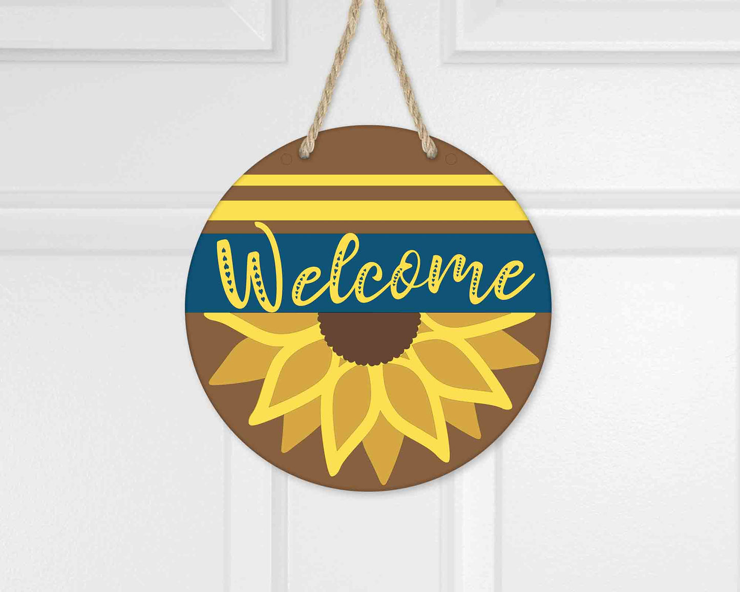 Welcome Sunflowers l Circular Door Hanger l Sunflowers l Summer Door Hanger