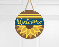 Welcome Sunflowers l Circular Door Hanger l Sunflowers l Summer Door Hanger
